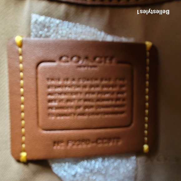 COACH Kitt Badge Jacquard & Smooth Leather Crossbody- Chalk Taupe ⭐ - Picture 15 of 15